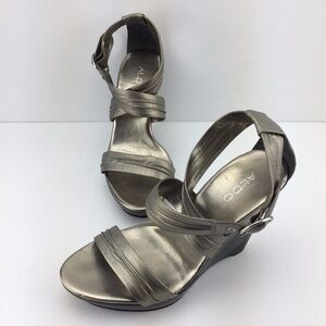 Aldo Platform Wedge Rose Gold Sz 8.5